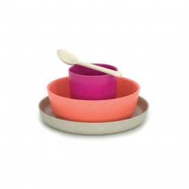 Serviciu de masa ecologic pentru copii, Set 4 piese din bambus, Bambino 3, Biobu by Ekobo