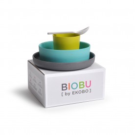 Serviciu de masa ecologic pentru copii, Set 4 piese din bambus, Bambino 1, Biobu by Ekobo