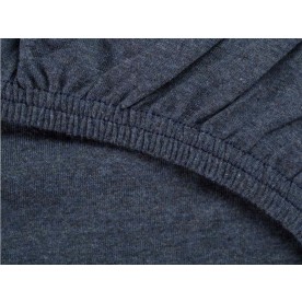Cearceaf de pat din bumbac organic jersey indigo adulti