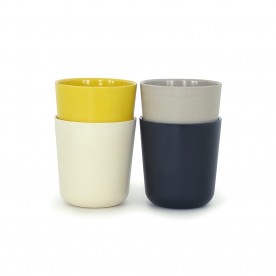 Set 4 Pahare ecologice din bambus, Model Gusto Mediu 1, 325 ml, Biobu by Ekobo