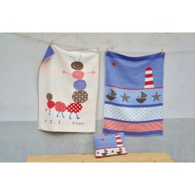 Patura cu doua fete pentru copii bumbac organic certificat GOTS, David Fussenegger Lena Boat