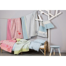 Patura cu doua fete din bumbac organic certificat GOTS, David Fussennegger Stea 100*150 cm