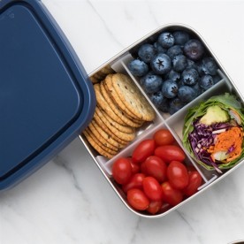 Caserola compartimentata din otel inoxidabil, Fara BPA, U-Konserve Bleumarin 900 ml