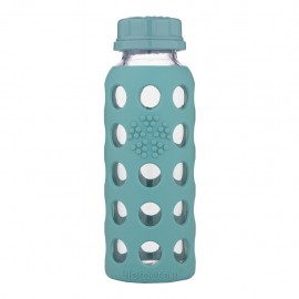 Sticla LifeFactory din sticla, cu manson de silicon si capac clasic, Verde 250 ml