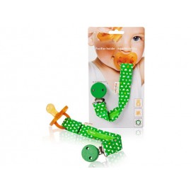 Agăţătoare suzetă din bumbac organic GOTS - Verde