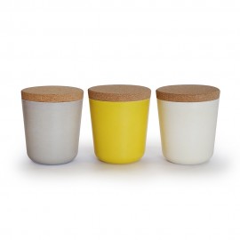 Set 3 Borcane depozitare ecologice din bambus, 425 g, model Gusto 1, Biobu by Ekobo