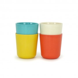 Set 4 Pahare ecologice din bambus, model Gusto Large 2, 450 ml, Biobu by Ekobo