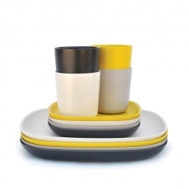 Serviciu de masa ecologic din bambus, 12 piese, Model Gusto 2, Biobu by Ekobo