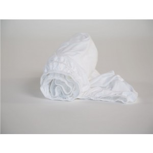 Cearceaf de pat din bumbac organic jersey alb nou-nascuti