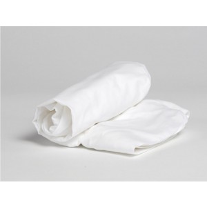 Cearceaf de pat din bumbac organic satinat alb nou-nascuti