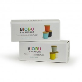 Set 3 Borcane depozitare ecologice din bambus, 425 g, model Gusto 2, Biobu by Ekobo