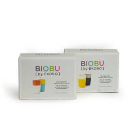 Set 4 Pahare ecologice din bambus, model Gusto Large 1, 450 ml, Biobu by Ekobo